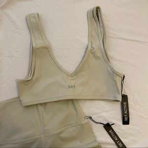SET ACTIVE - SPORT BODY DIP BRA - OAT MILK - SMALL